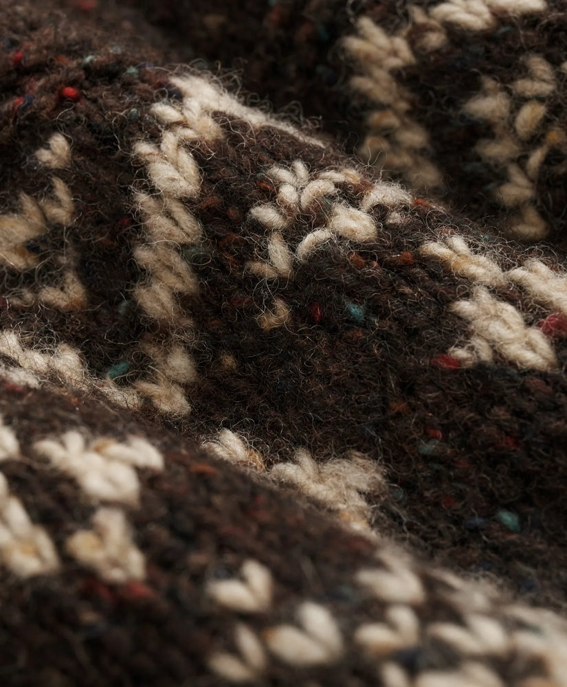 Donegal Wool Emblem Chunky Zip Cardigan