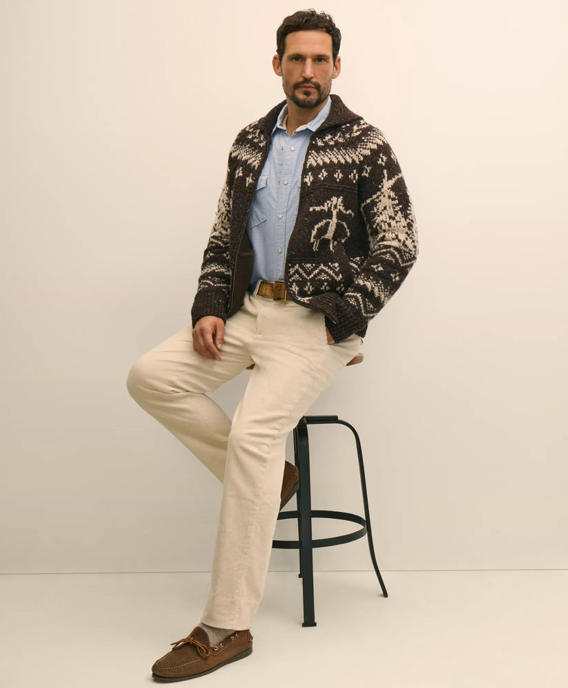 Donegal Wool Emblem Chunky Zip Cardigan