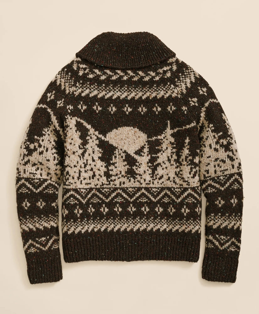 Donegal Wool Emblem Chunky Zip Cardigan