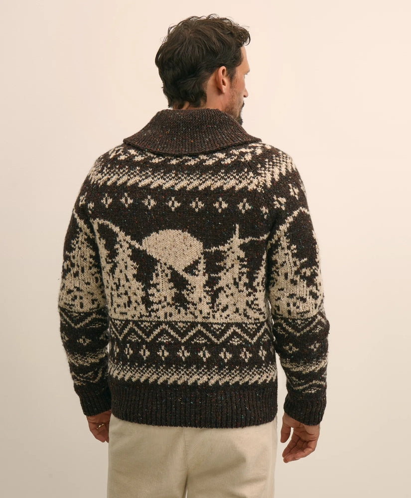 Donegal Wool Emblem Chunky Zip Cardigan