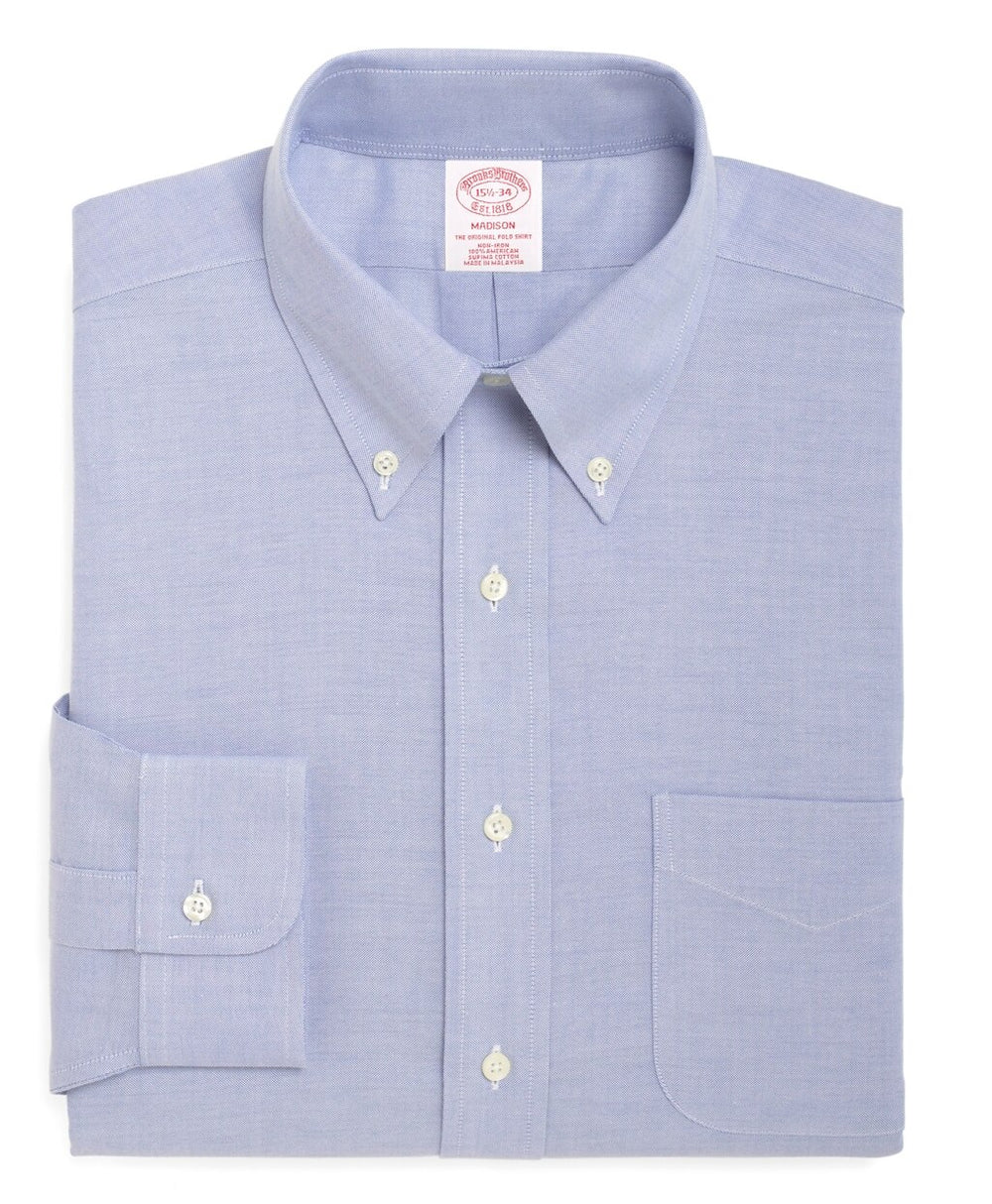 BrooksCool® Madison Classic-Fit Dress Shirt, Non-Iron Button-Down Collar