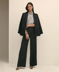 Easy Fit Elastic Back Crepe Wide-Leg Pants