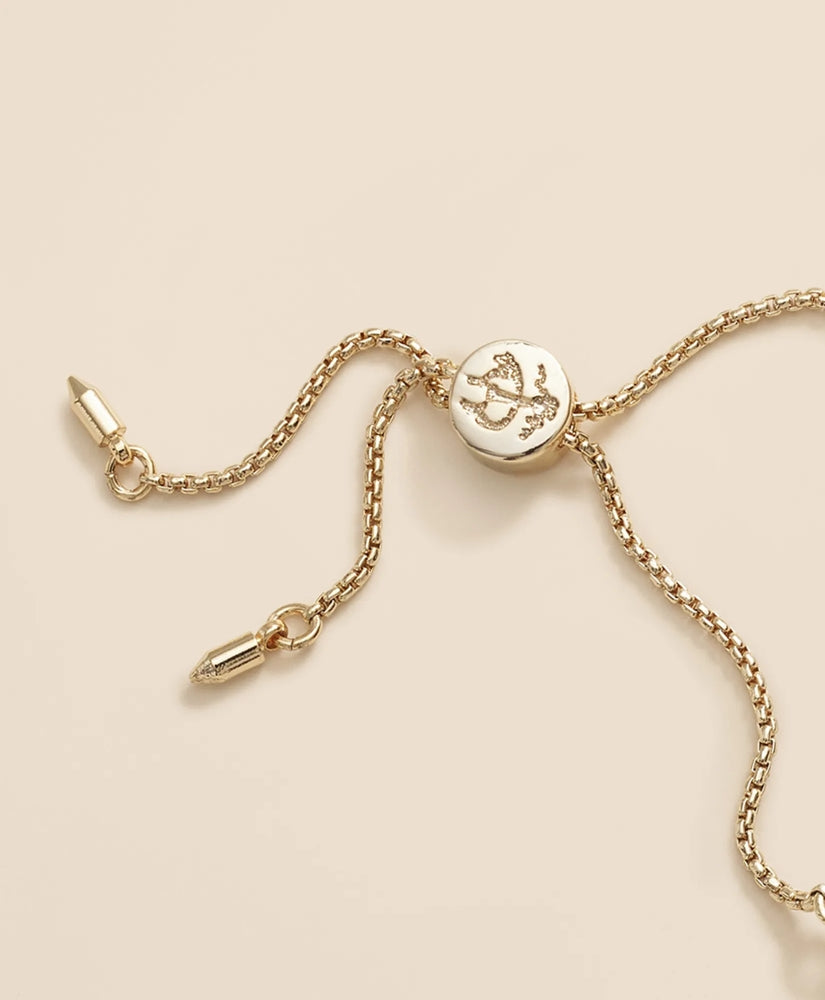 Faux-Pearl Gold-Plated Bolo Bracelet