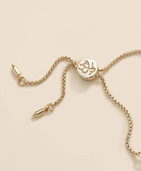 Faux-Pearl Gold-Plated Bolo Bracelet