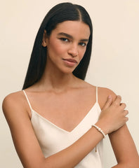 Faux-Pearl Gold-Plated Bolo Bracelet