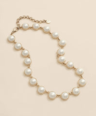Faux-Pearl Gold-Plated Necklace