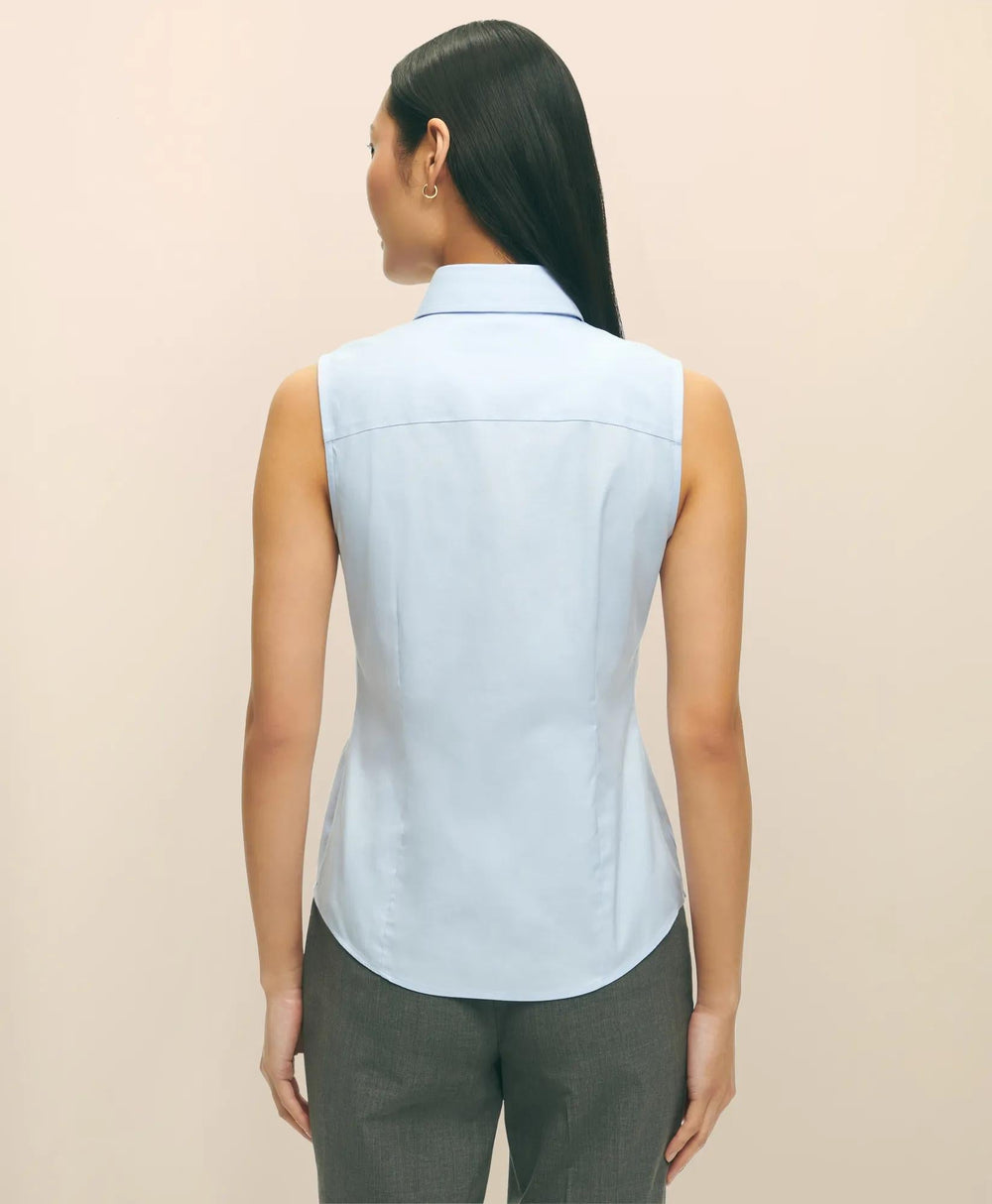 Fitted Non-Iron Stretch Supima® Cotton Sleeveless Dress Shirt