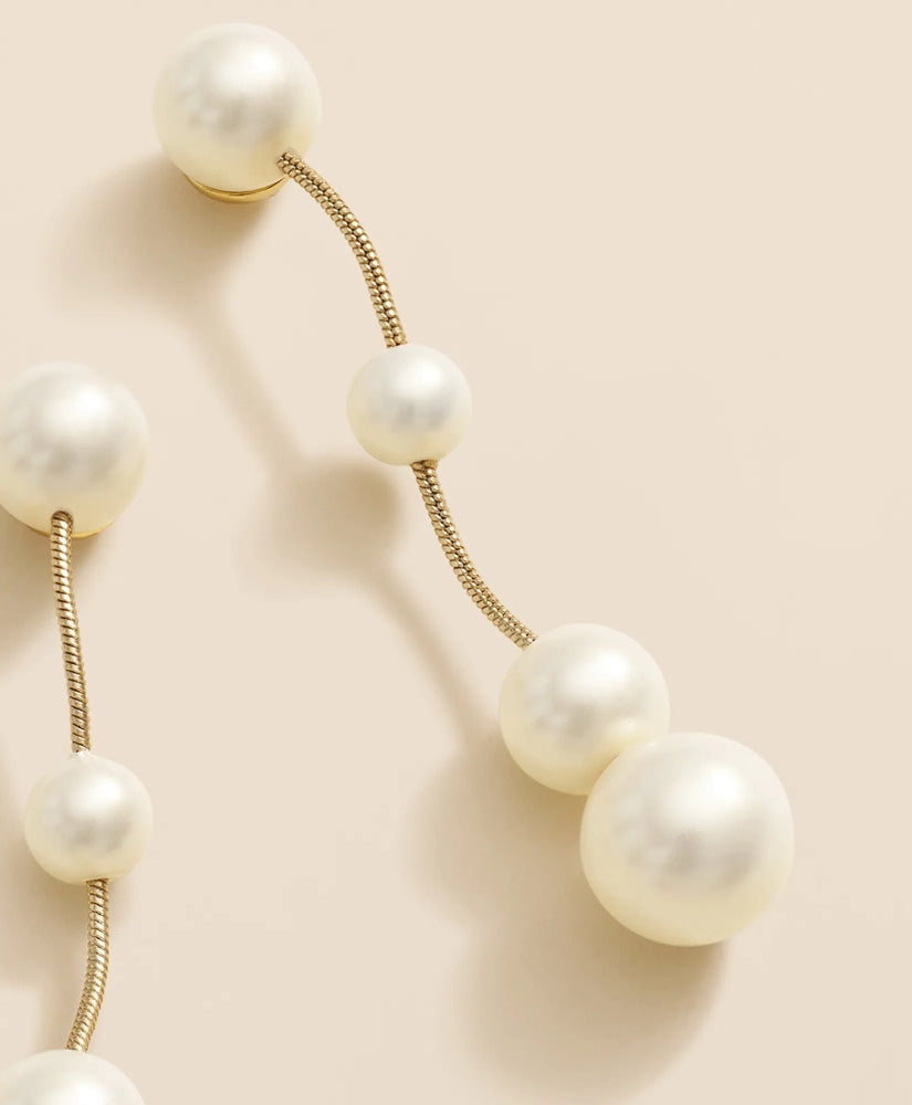 Floating Faux-Pearl Drop Earrings