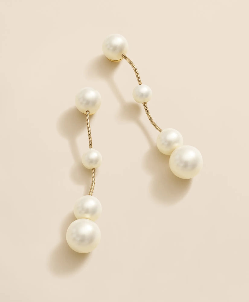 Floating Faux-Pearl Drop Earrings