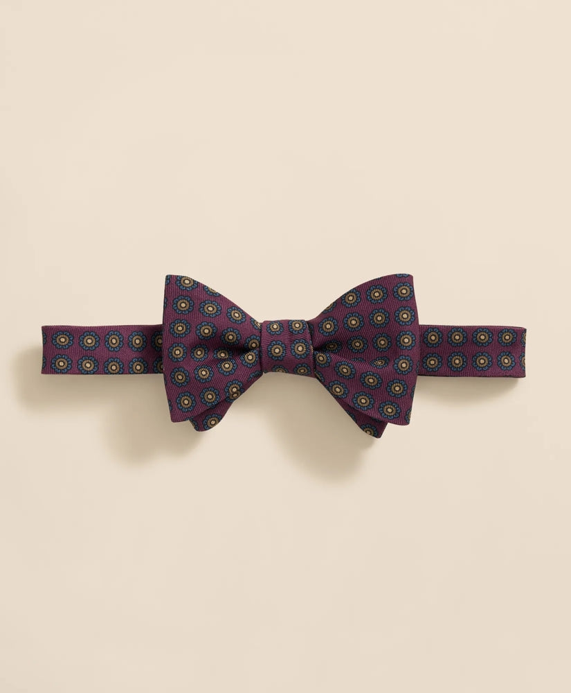 Floral Motif Silk Bow Tie