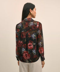 Floral Print Sheer Blouse with Camisole