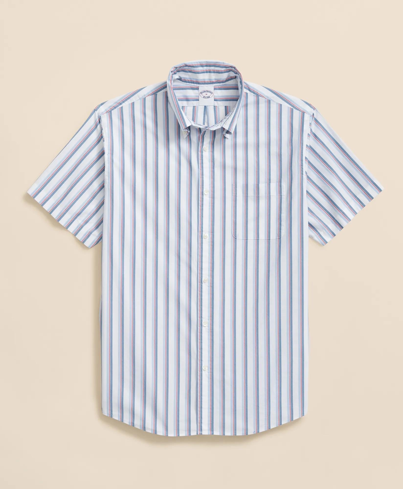 Friday Shirt Poplin Short-Sleeve Ribbon Stripe