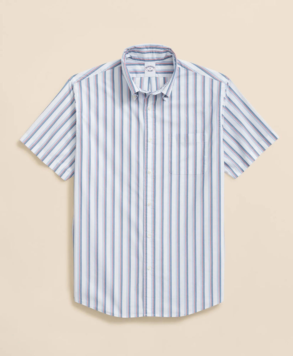 Friday Shirt Poplin Short-Sleeve Ribbon Stripe