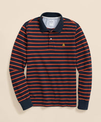 Golden Fleece® Stretch Supima® Long-Sleeve Striped Polo Shirt