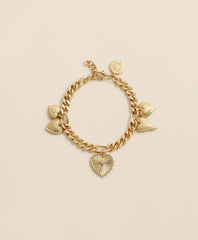 Gold-Toned Heart Charm Bracelet