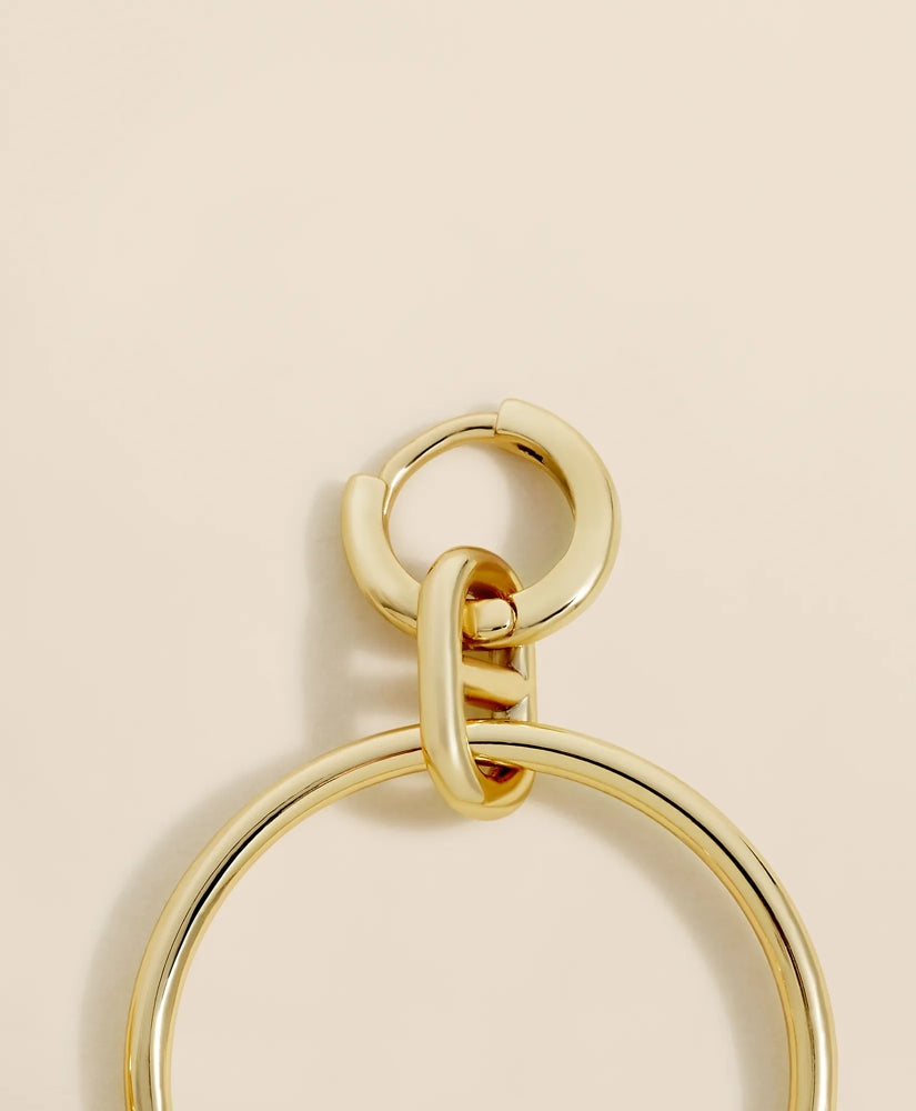 Gold-Toned Mariner Link Drop Hoop Earrings