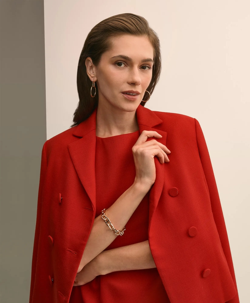 Gold-Toned Mariner Link Drop Hoop Earrings