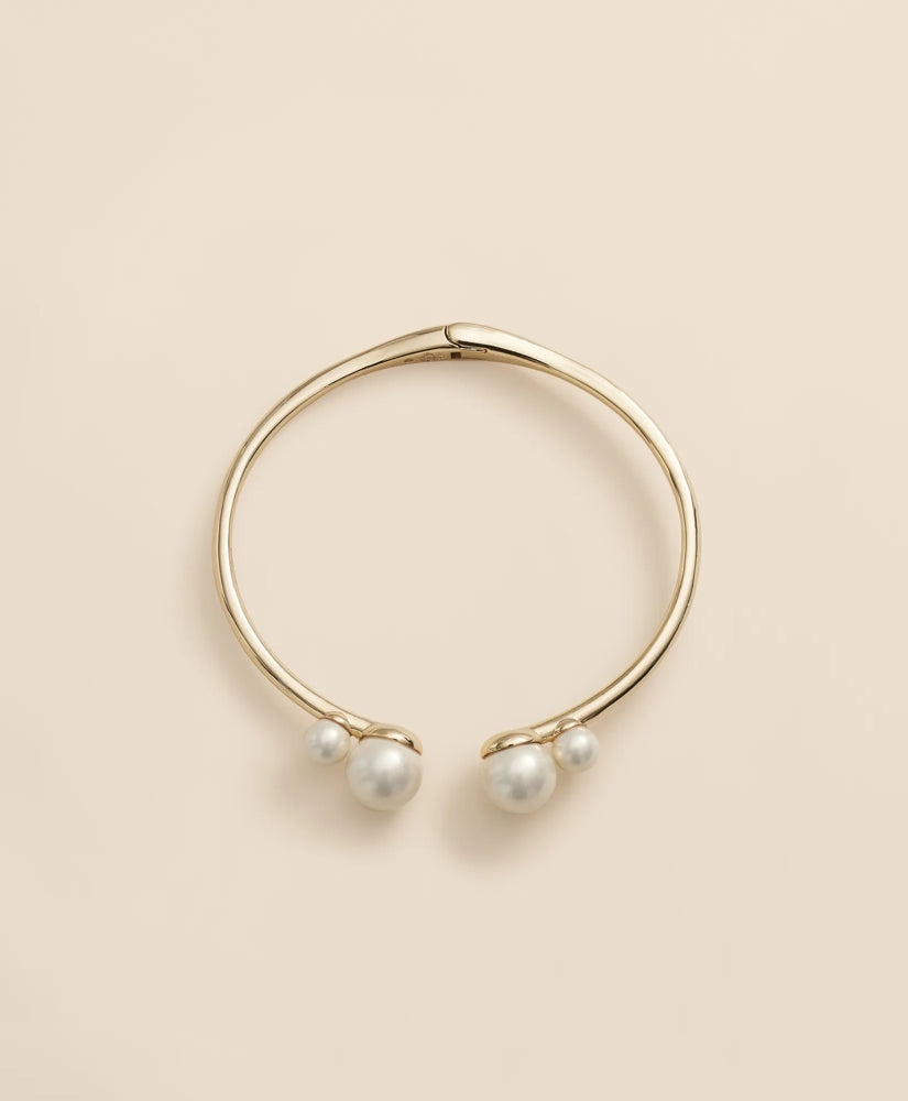 Gold-Tone Faux-Pearl Bangle