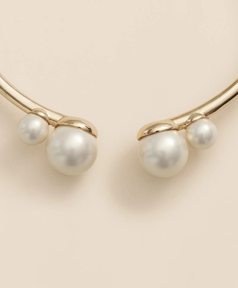 Gold-Tone Faux-Pearl Bangle