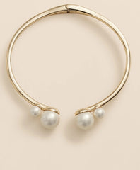 Gold-Tone Faux-Pearl Bangle