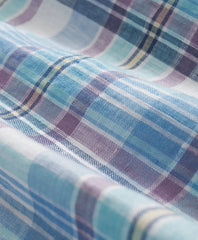 Plaid Shirt Irish Linen Polo Button Down Collar
