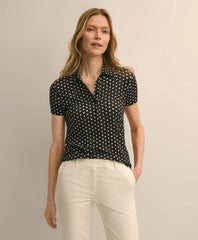 Jersey Dot-Print Polo Shirt
