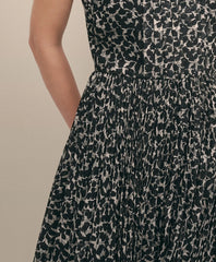 Leaf Motif Jacquard Dress