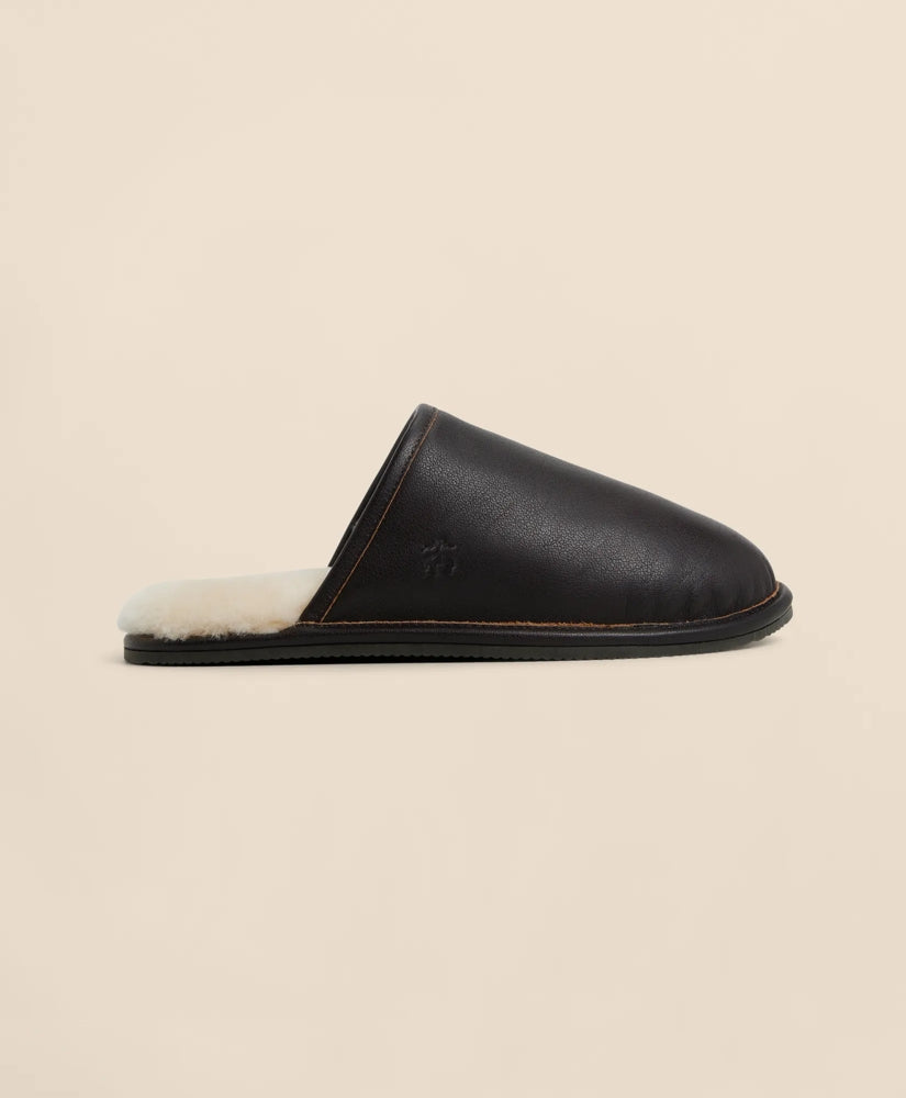 Leather Shearling Slippers