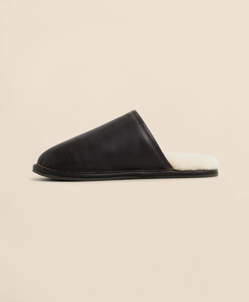 Leather Shearling Slippers
