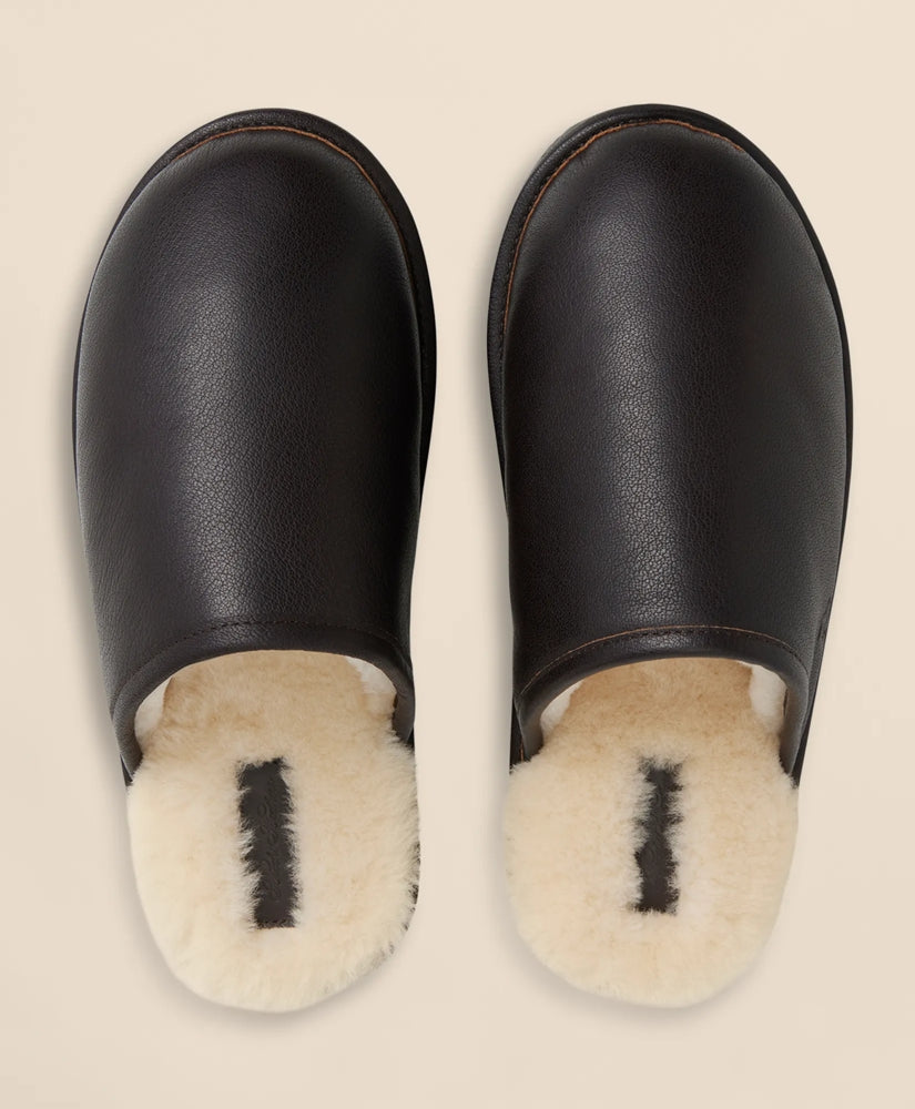 Leather Shearling Slippers