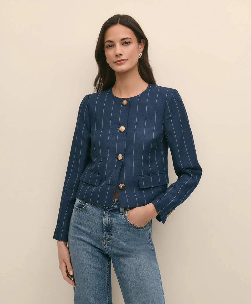 Lyocell-Blend Stripe Jacket