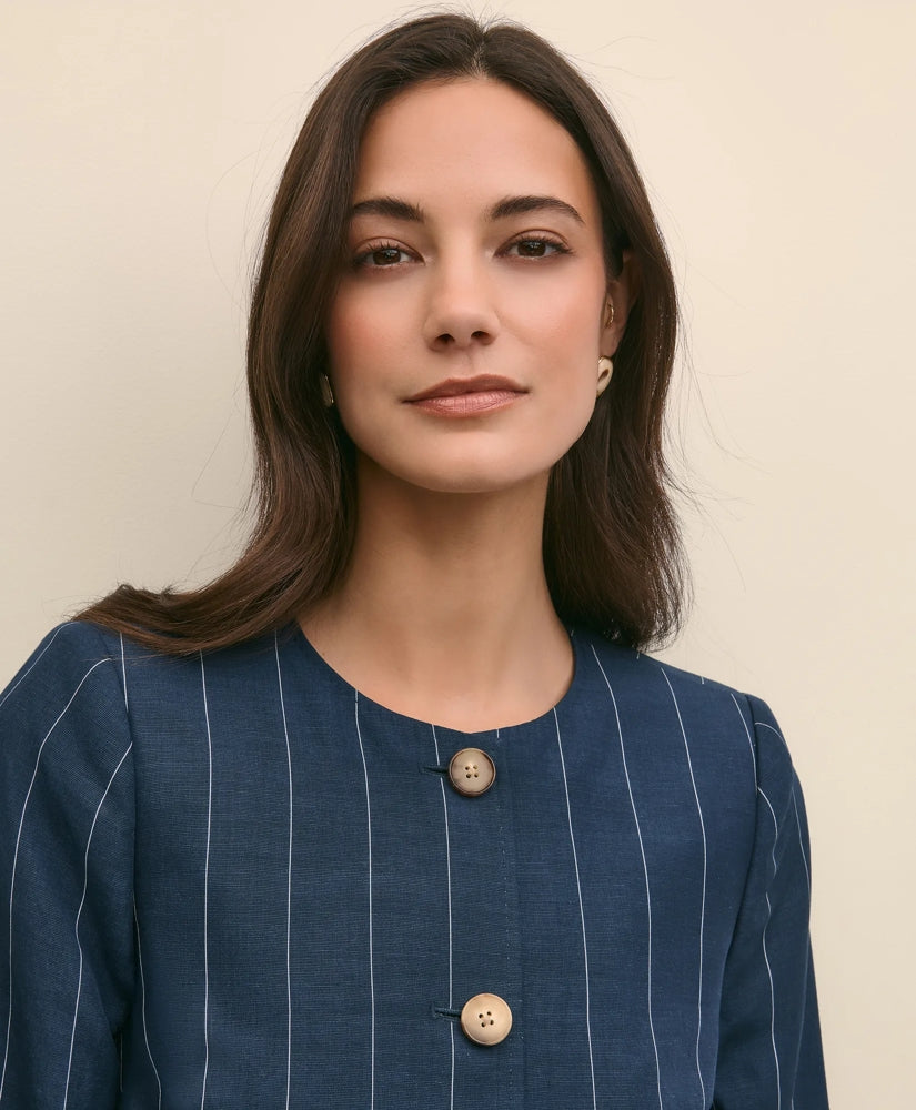 Lyocell-Blend Stripe Jacket