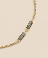 Loni Paul Labradorite Baguette Long Necklace in 14K Plated Gold