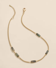 Loni Paul Labradorite Baguette Short Necklace in 14K Plated Gold