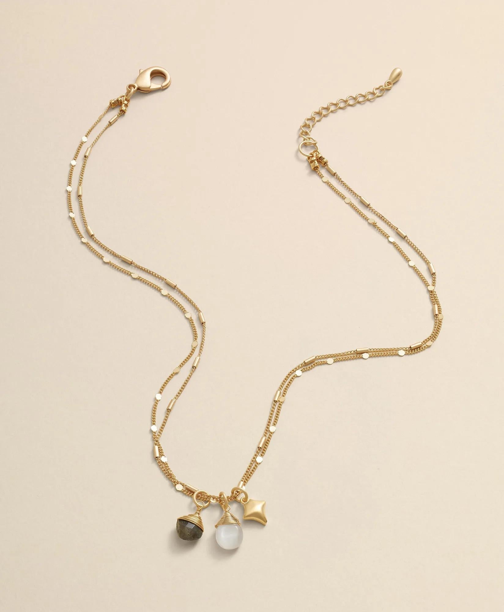 Loni Paul Two-Strand Charm Necklace in 14K Plated Gold