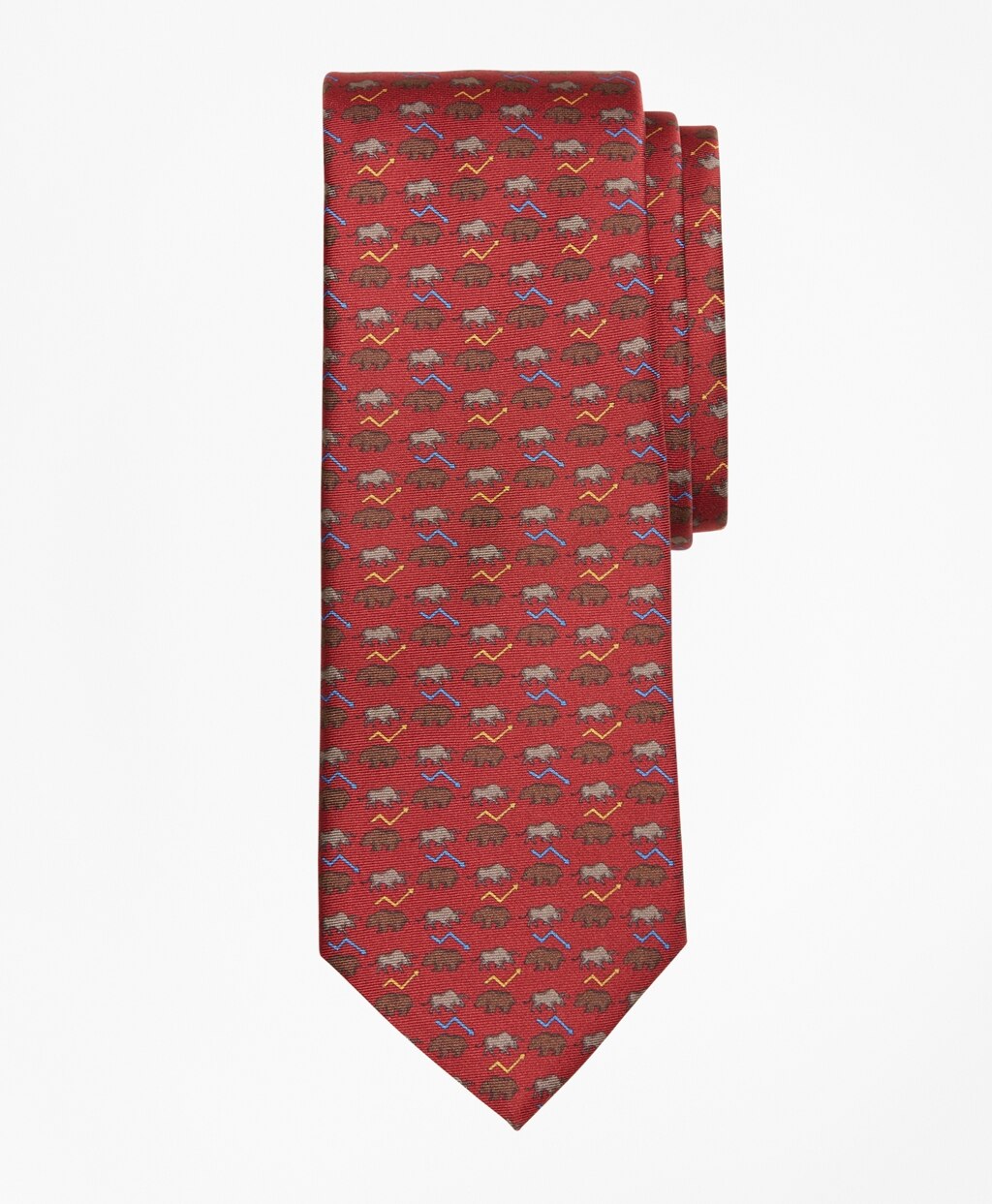 Bull and Bear Print Tie
