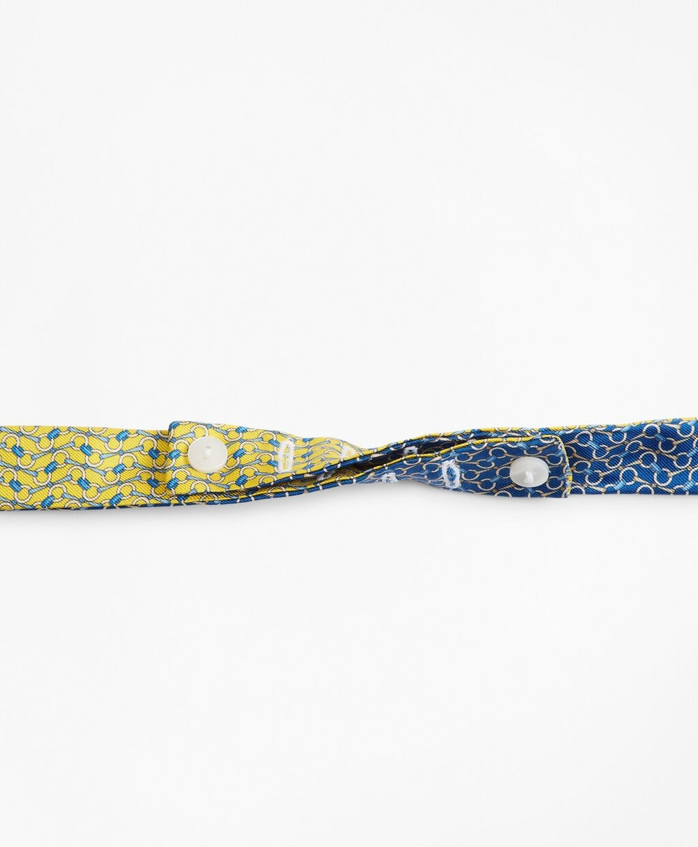 Bit Chain Link Print Reversible Bow Tie