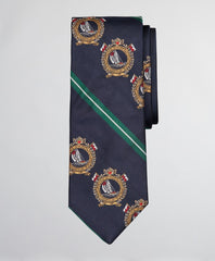 Limited Edition Archival Collection Nautical Crest and Rep Stripe Silk Tie