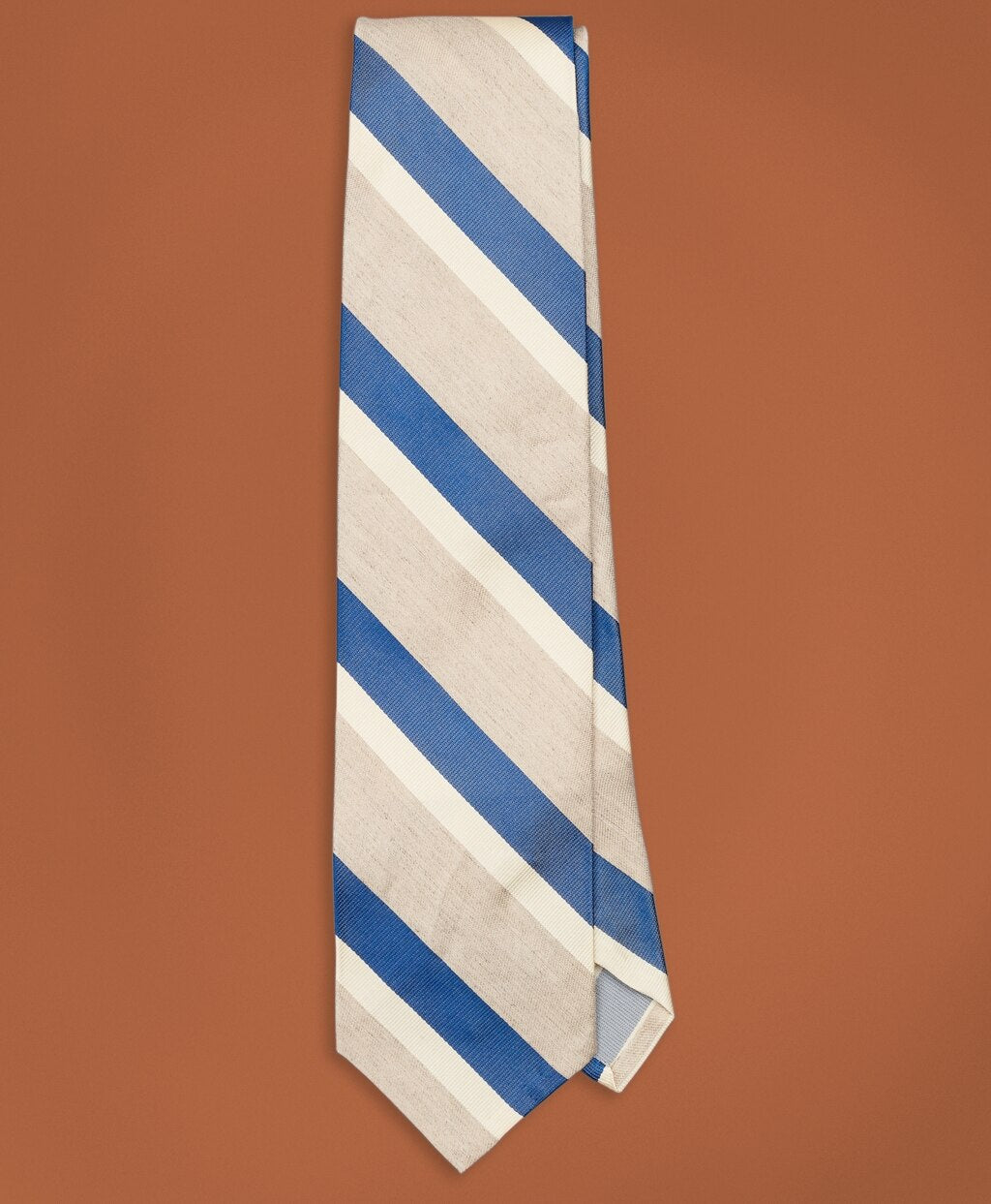 Golden Fleece® Striped Silk-Linen Tie
