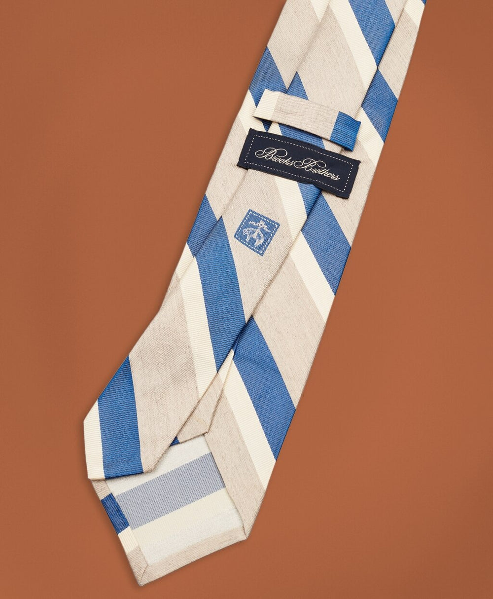 Golden Fleece® Striped Silk-Linen Tie