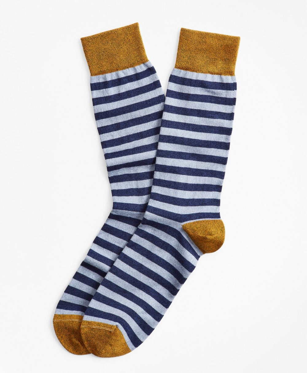 Heathered Stripe Crew Socks