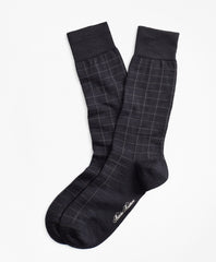Windowpane Crew Socks