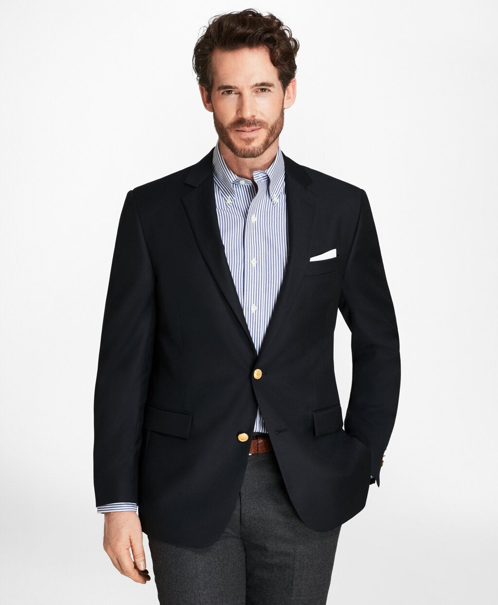 Country Club Regent Fit Saxxon™ Wool Two-Button Blazer