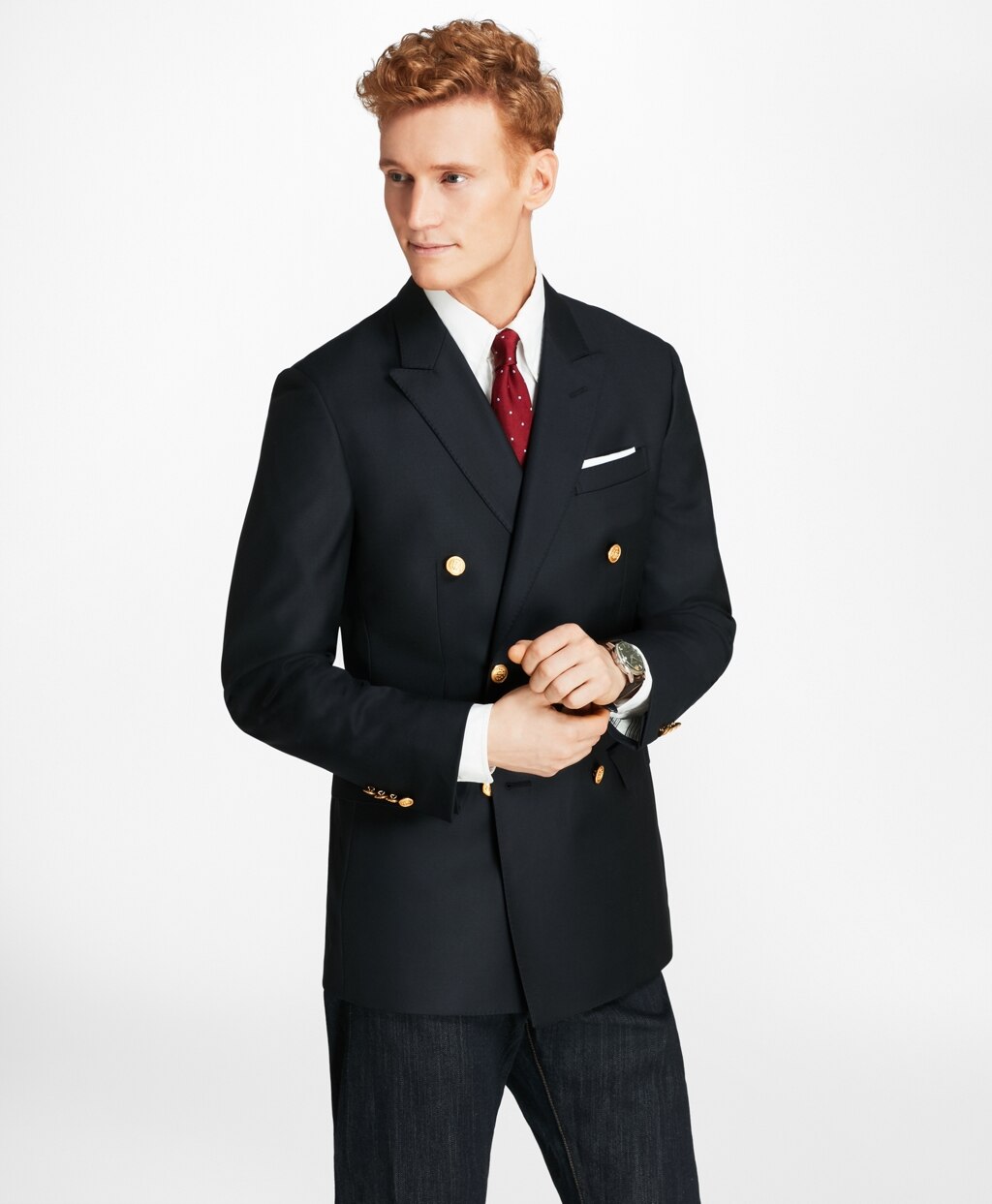 Country Club Milano Fit Saxxon™ Wool Double-Breasted Blazer