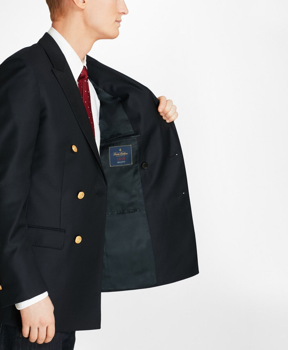 Country Club Milano Fit Saxxon™ Wool Double-Breasted Blazer