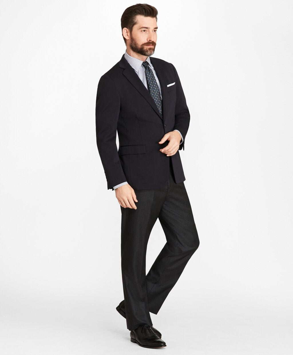 Regent Fit Two-Button Wool Jersey Blazer
