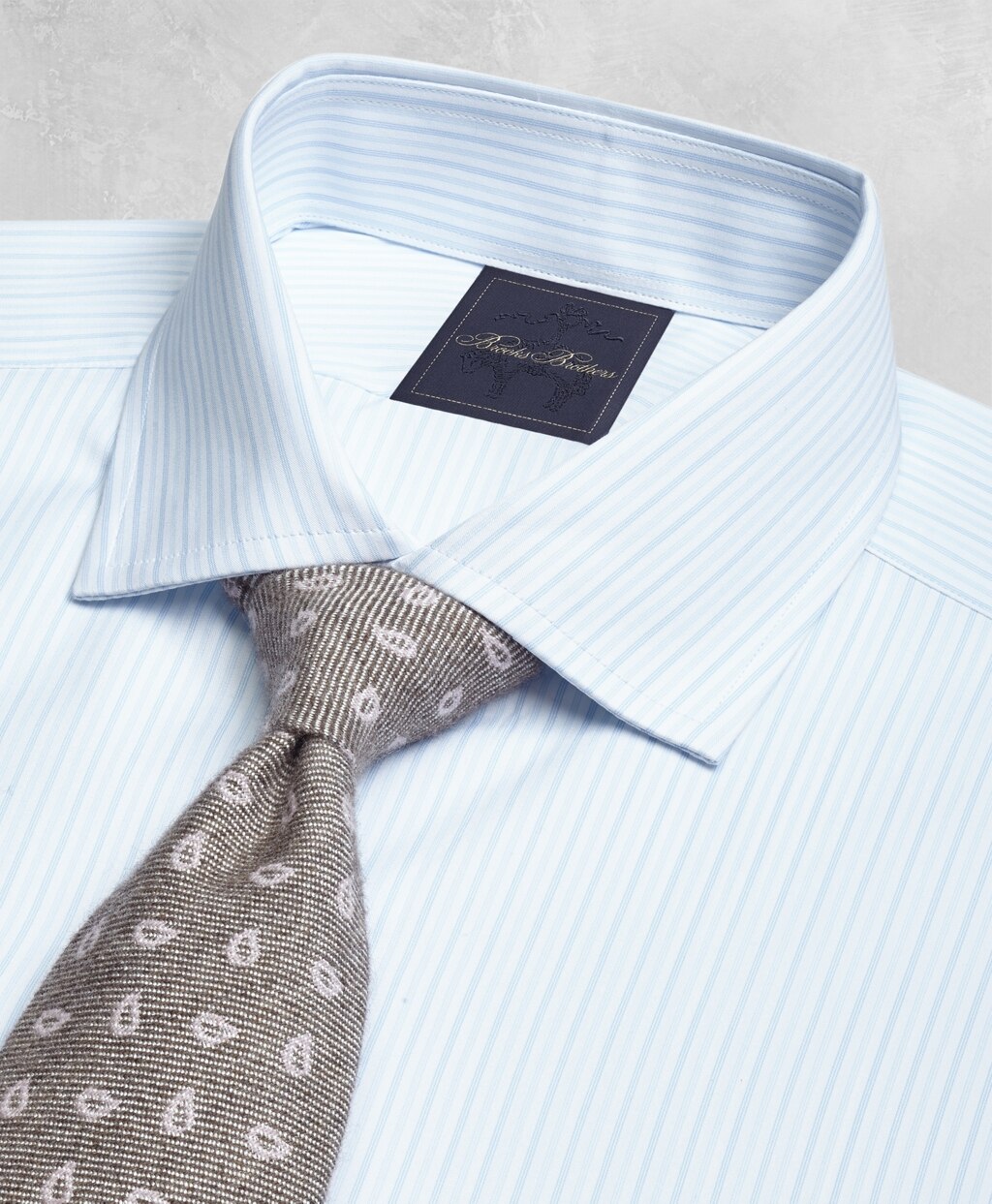 Golden Fleece® Milano Slim-Fit Dress Shirt, English Collar Two-Tone Alternating-Stripe