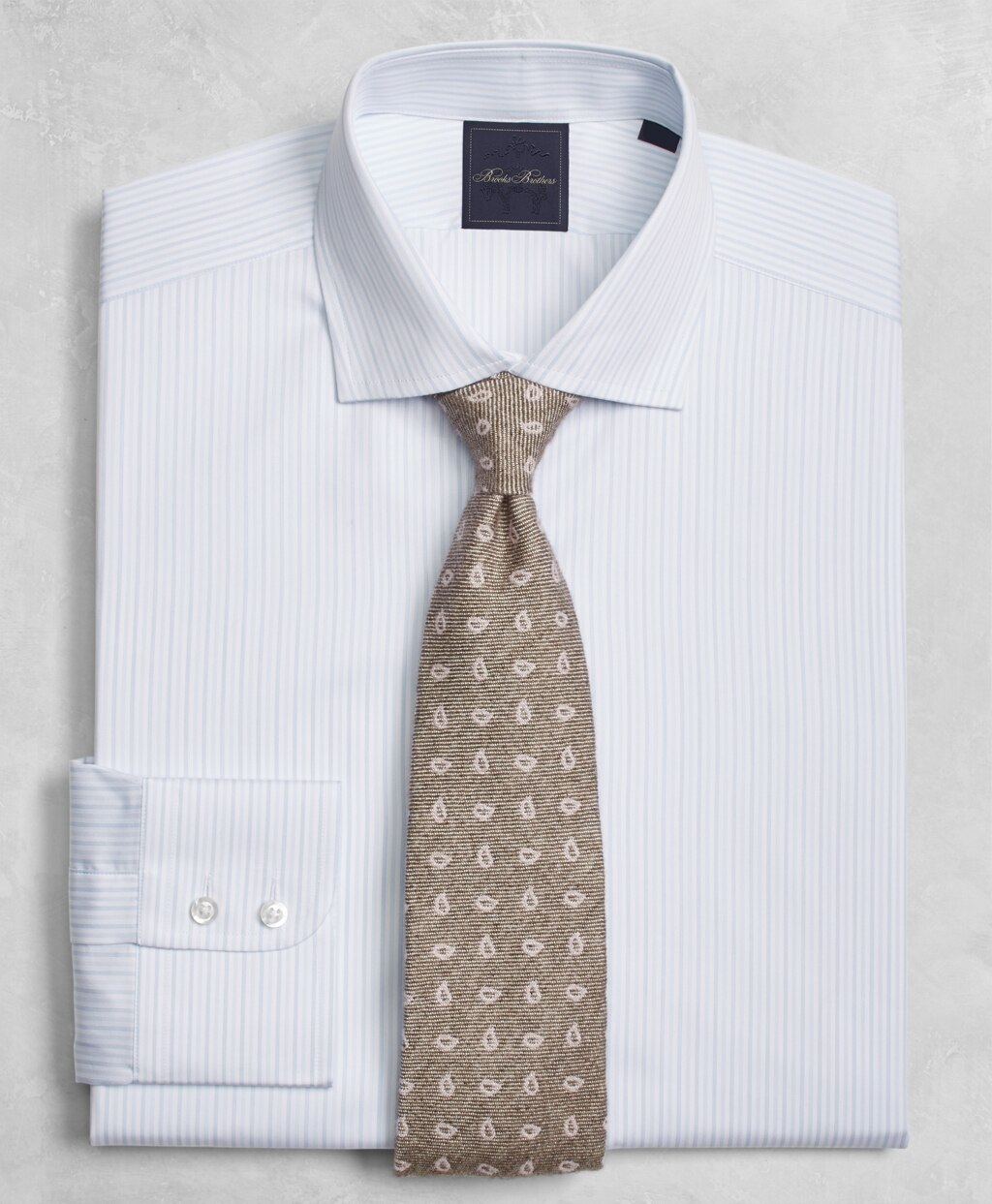 Golden Fleece® Milano Slim-Fit Dress Shirt, English Collar Two-Tone Alternating-Stripe