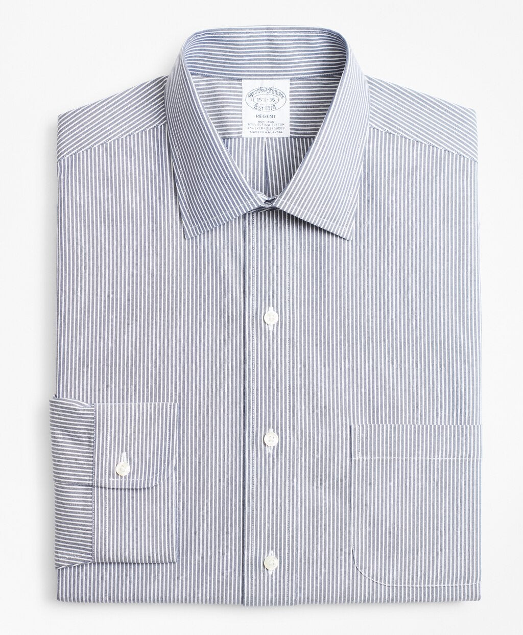 Stretch Regent Fitted Dress Shirt, Non-Iron Narrow Ground Stripe