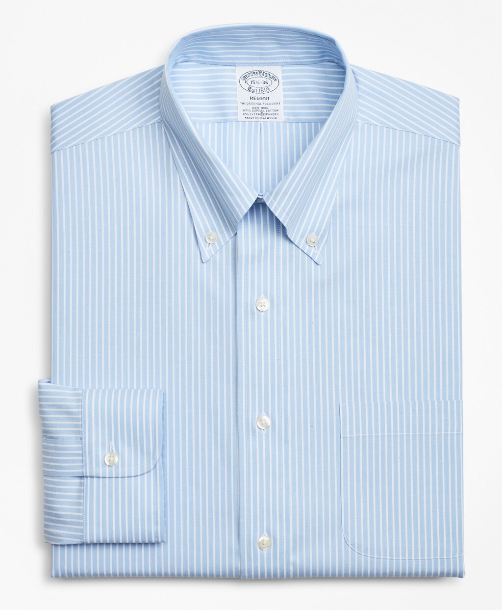 Stretch Regent Fitted Dress Shirt, Non-Iron Stripe